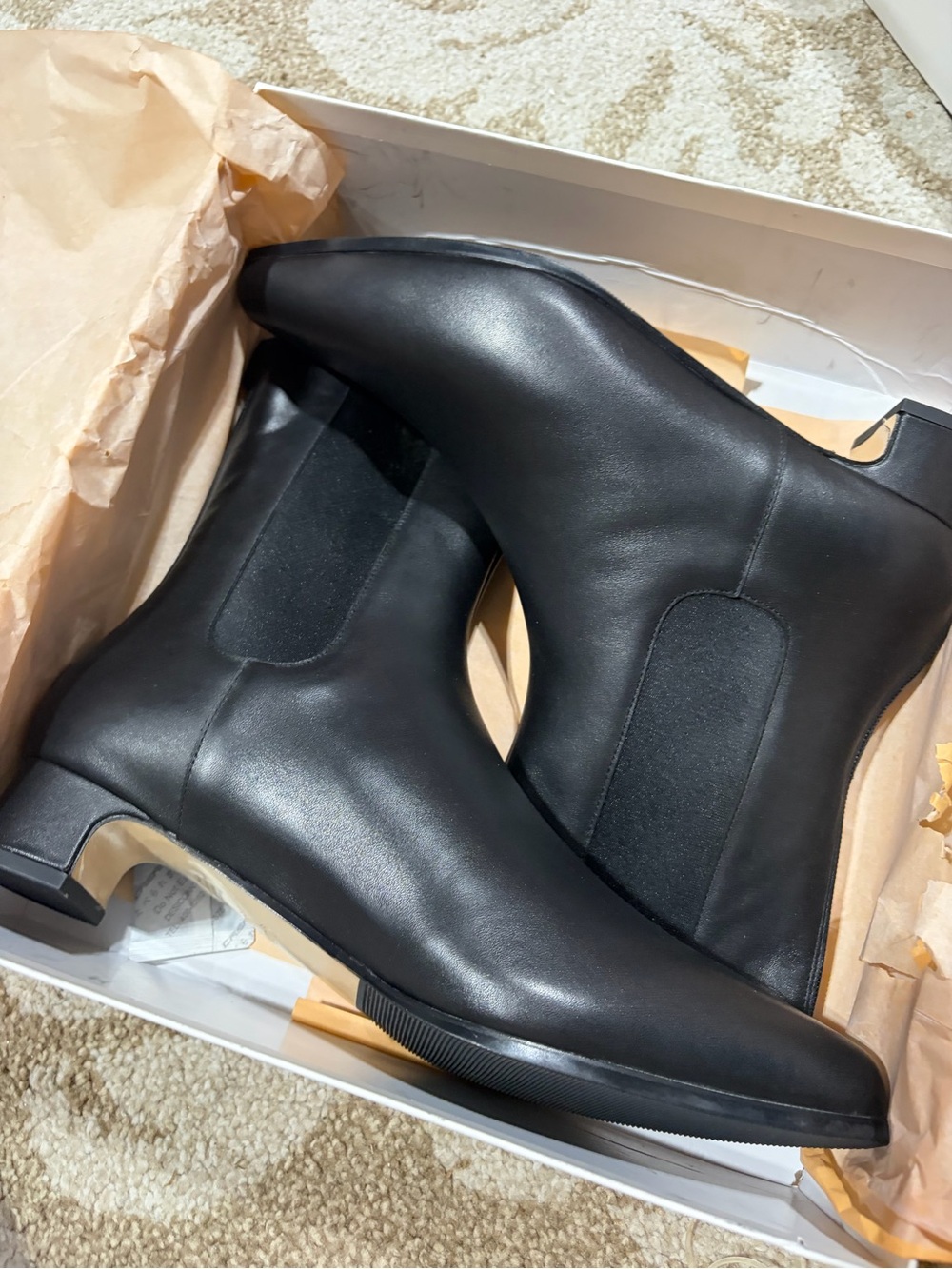 BLACK quince Italian Leather Kitten Heel Bootie - brand new